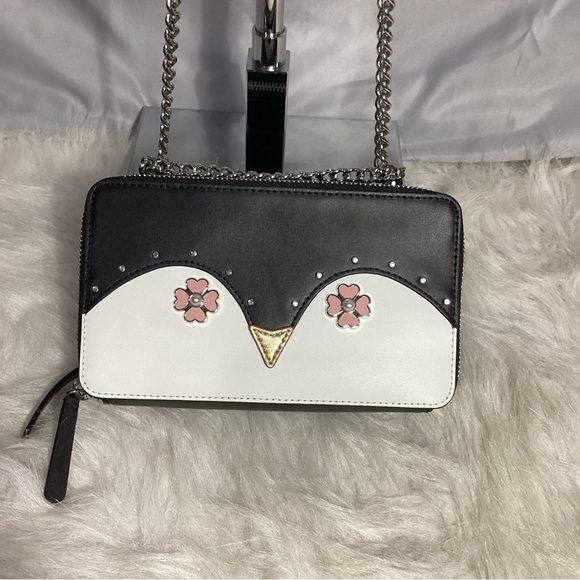 SOLD………Kate Spade Frosty Penguin Double Zip Leather Convertible Shoulder - Picture 5 of 13